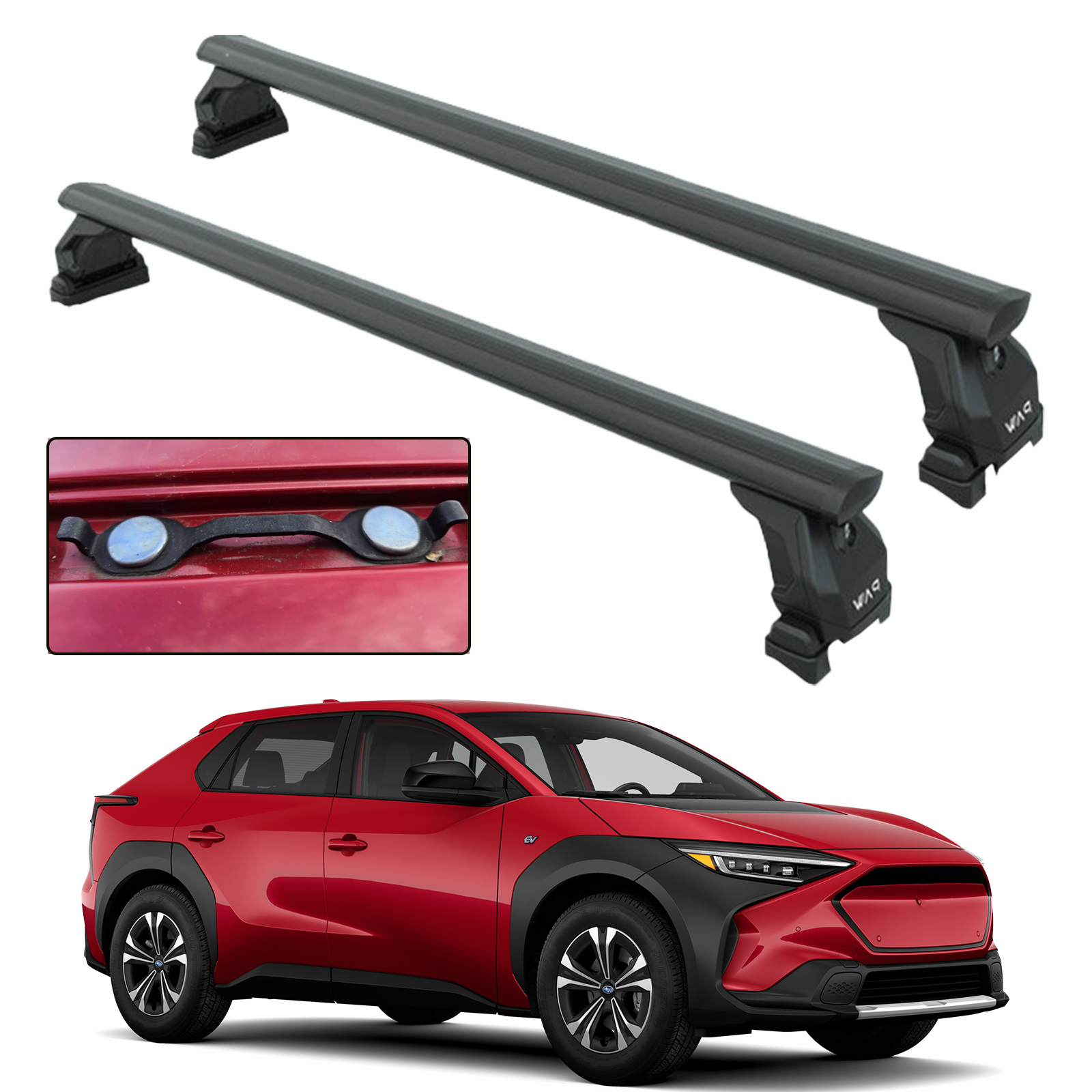 For Subaru Solterra Premium Roof Rack Cross Bars Fix Point Rail Alu Black For Subaru Solterra Premium Roof Rack Cross Bars Fix Point Rail Alu Black